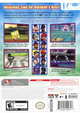 Nicktoons MLB box cover back